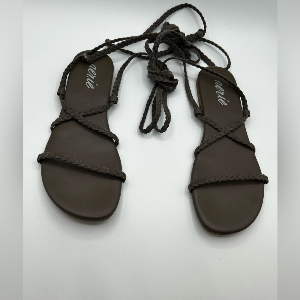 Aerie Leather Wrap Roman Style Sandal Size 9